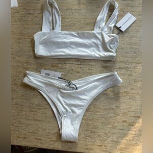 WeWoreWhat White Bikini Set. ALL PIECES CAN BE SOLD TOGETHER OR SEPARATELY.